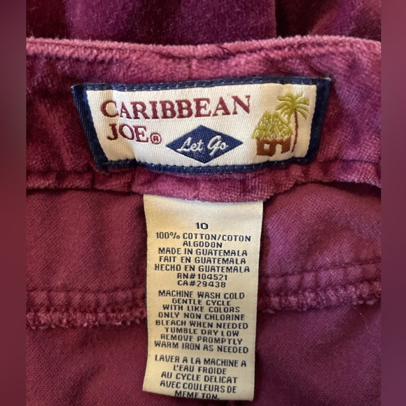 Caribbean Joe Velvet Velour Pants Pink Purple Size 10 - Picture 11 of 11